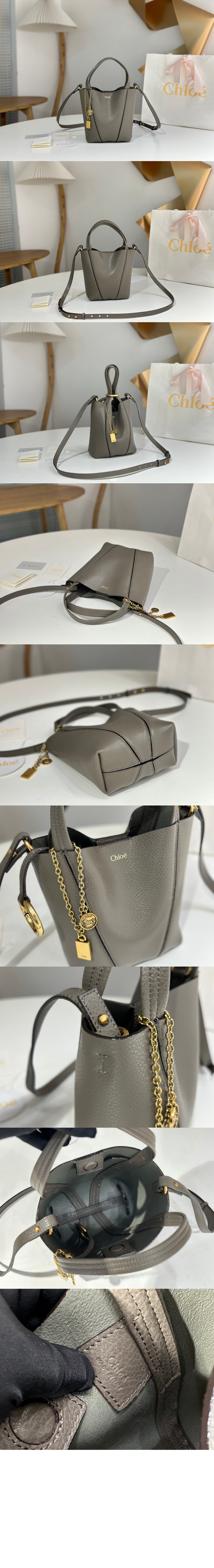 미러급레플리카사이트 | 명품레플리카 전문 쇼핑몰  | A퀄리티 - 그레인드 가죽 스몰 Chloé Spin 토트백 SS812 &gt; 끌로에