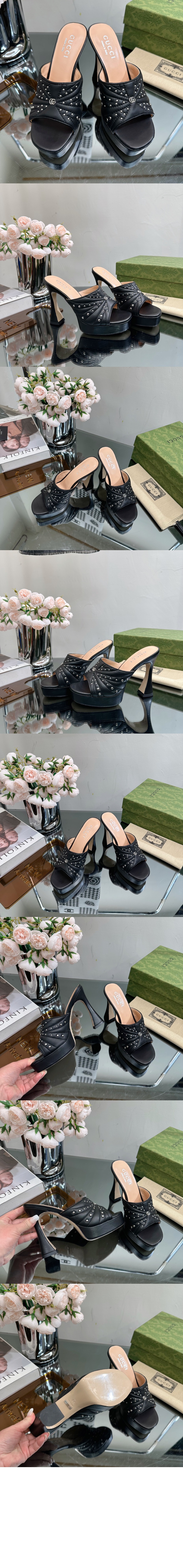 미러급레플리카사이트 | 명품레플리카 전문 쇼핑몰  | A퀄리티 - 힐 슬라이드 샌들 블랙 ‎723404 &gt; 구찌