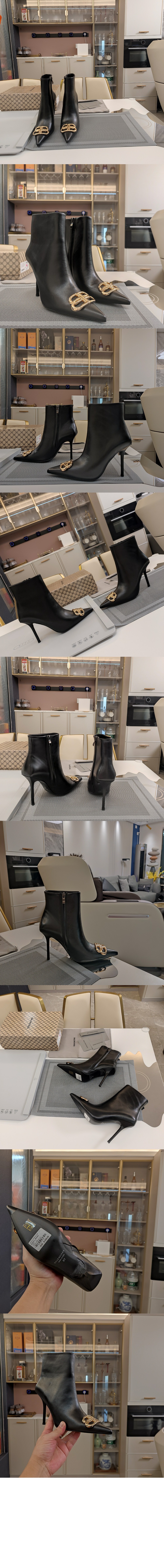 미러급레플리카사이트 | 명품레플리카 전문 쇼핑몰  | A퀄리티 - BB 로고 장식 레더 앵클 부츠힐 764445 &gt; 발렌시아가