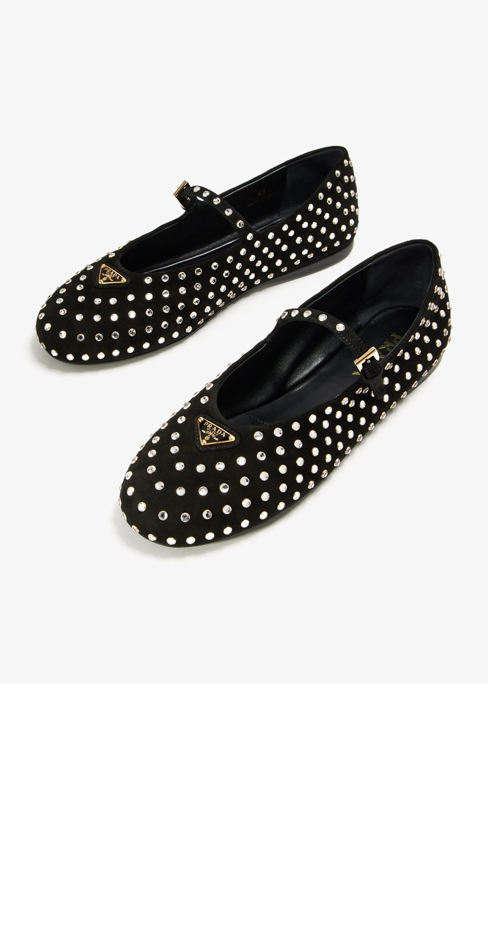 미러급레플리카사이트 | 명품레플리카 전문 쇼핑몰  | A퀄리티 - 크리스털 장식 스웨이드 발레리나 1F796N &gt; 프라다