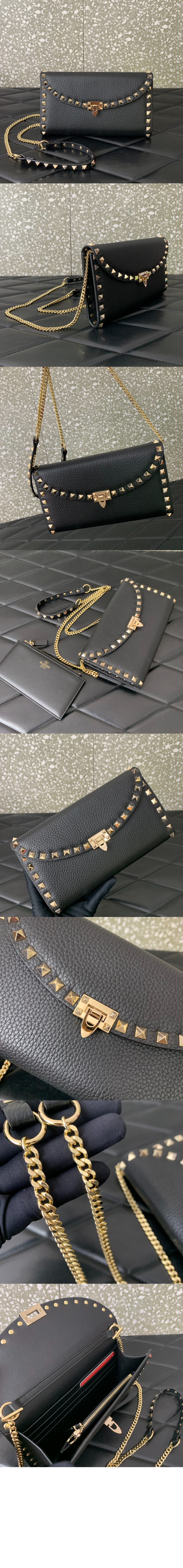 미러급레플리카사이트 | 명품레플리카 전문 쇼핑몰  | A퀄리티 - 락스터드 그레인 송아지 가죽 체인 지갑 &gt; 발렌티노