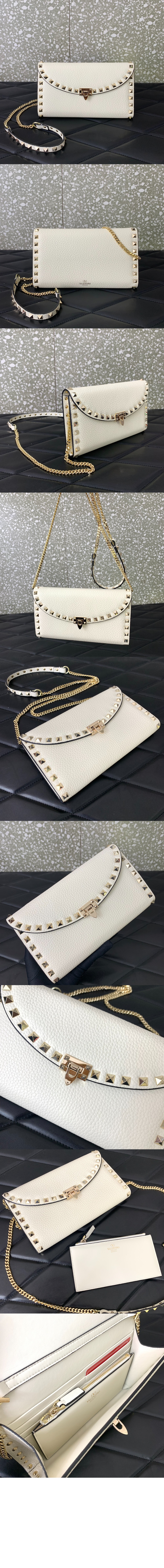 미러급레플리카사이트 | 명품레플리카 전문 쇼핑몰  | A퀄리티 - 락스터드 그레인 송아지 가죽 체인 지갑 &gt; 발렌티노