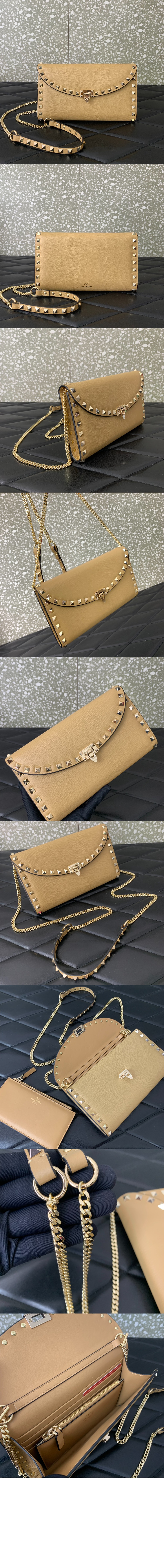 미러급레플리카사이트 | 명품레플리카 전문 쇼핑몰  | A퀄리티 - 락스터드 그레인 송아지 가죽 체인 지갑 &gt; 발렌티노