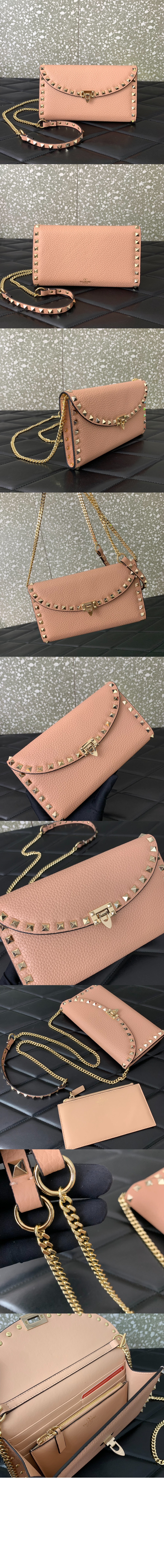 미러급레플리카사이트 | 명품레플리카 전문 쇼핑몰  | A퀄리티 - 락스터드 그레인 송아지 가죽 체인 지갑 &gt; 발렌티노