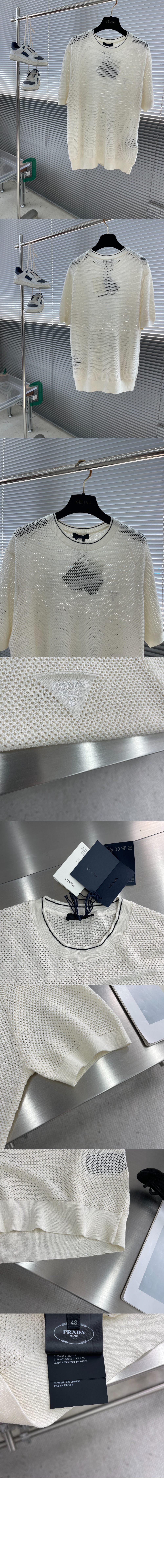 미러급레플리카사이트 | 명품레플리카 전문 쇼핑몰  | A퀄리티 - 쇼트 슬리브 실크 및 코튼 스웨터 &gt; 프라다