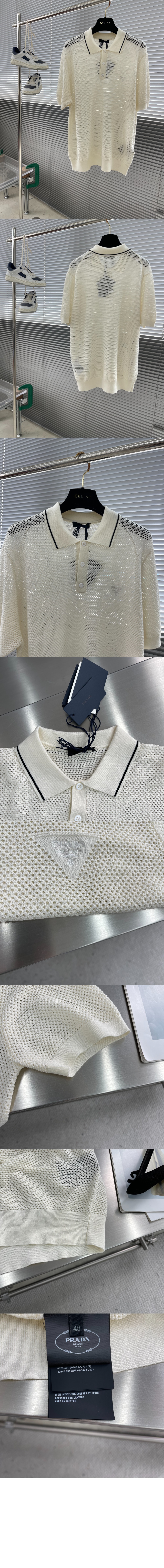 미러급레플리카사이트 | 명품레플리카 전문 쇼핑몰  | A퀄리티 - 실크 앤 코튼 폴로 셔츠 &gt; 프라다