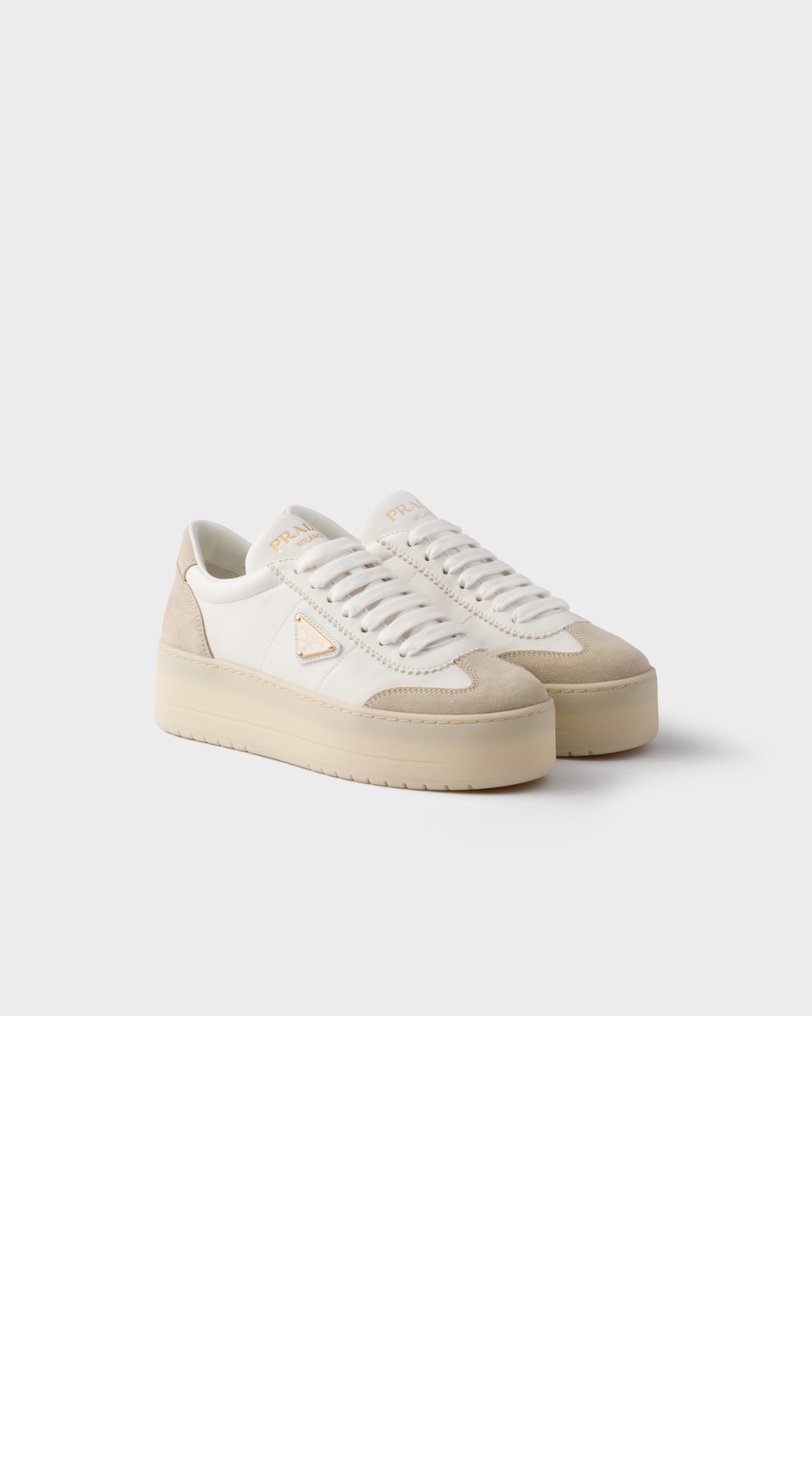 미러급레플리카사이트 | 명품레플리카 전문 쇼핑몰  | A퀄리티 - 다운타운 볼드 나파 가죽 및 스웨이드 스니커즈 1E928N &gt; 프라다