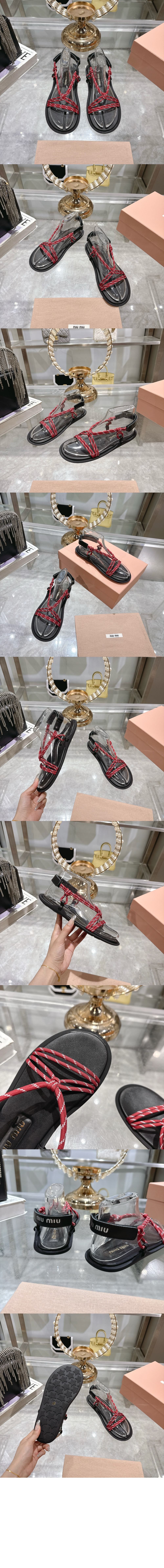 미러급레플리카사이트 | 명품레플리카 전문 쇼핑몰  | A퀄리티 - Riviere 코드 및 가죽 샌들 5X420E &gt; 미우미우