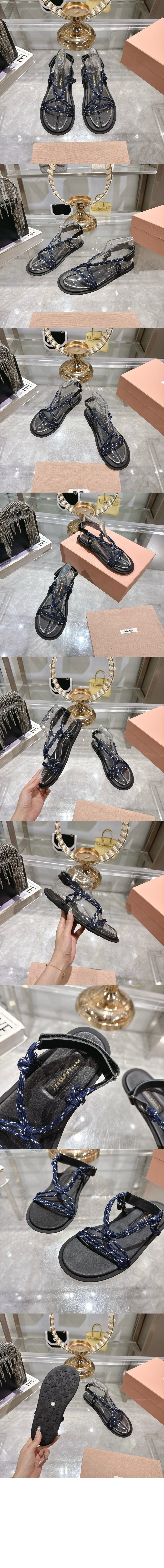 미러급레플리카사이트 | 명품레플리카 전문 쇼핑몰  | A퀄리티 - Riviere 코드 및 가죽 샌들 5X420E &gt; 미우미우