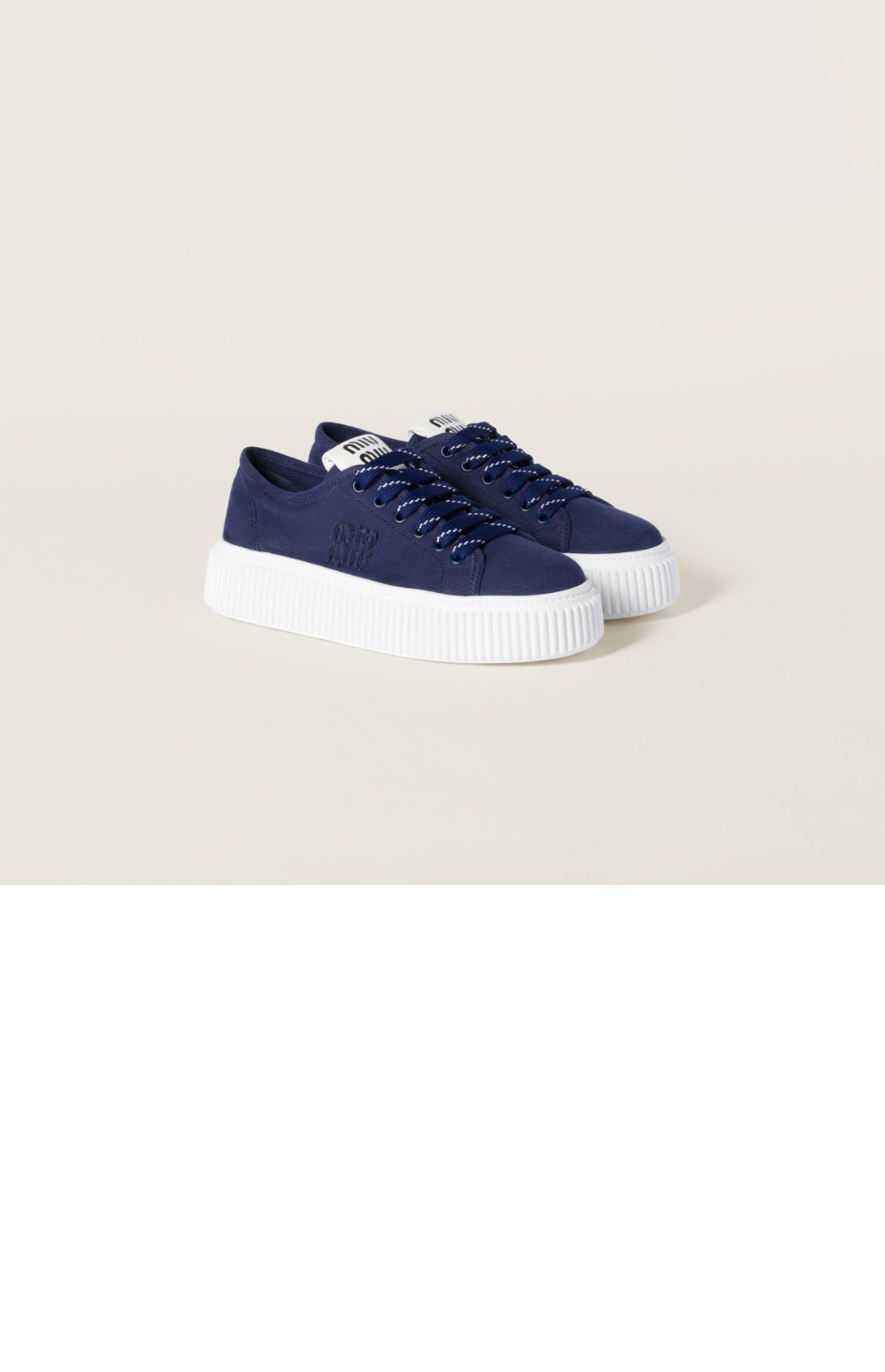 미러급레플리카사이트 | 명품레플리카 전문 쇼핑몰  | A퀄리티 - 로고 장식 데님 스니커즈 5E389E &gt; 미우미우