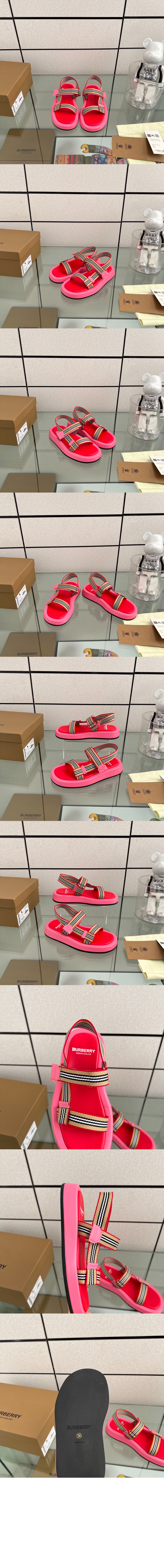 미러급레플리카사이트 | 명품레플리카 전문 쇼핑몰  | A퀄리티 - 핑크 아이콘 스트라이프 샌들 8042675 &gt; 버버리