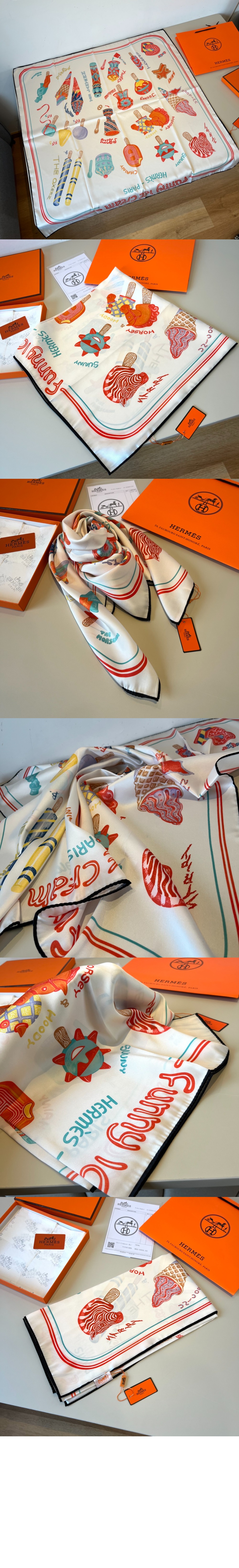 미러급레플리카사이트 | 명품레플리카 전문 쇼핑몰  | A퀄리티 - Funny Ice Cream 스카프 90 &gt; 에르메스