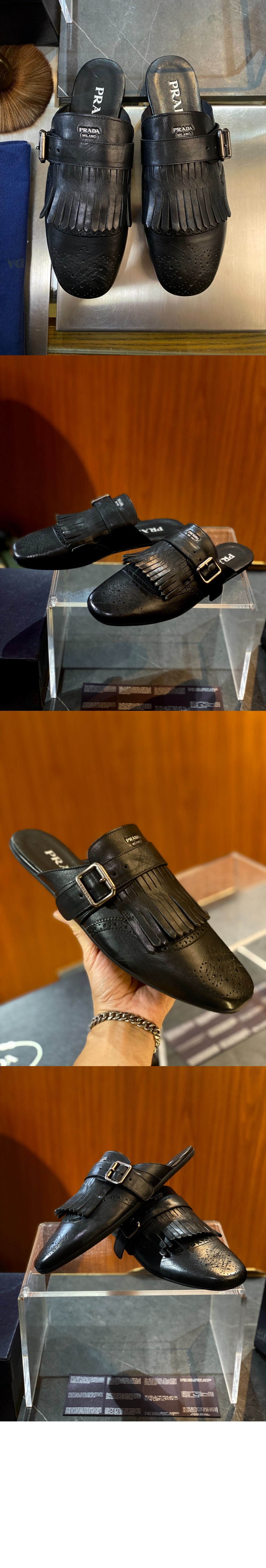 미러급레플리카사이트 | 명품레플리카 전문 쇼핑몰  | A퀄리티 - 버클 스트랩과 프린지가 있는 앤티크 가죽 뮬 2S2993 &gt; 프라다