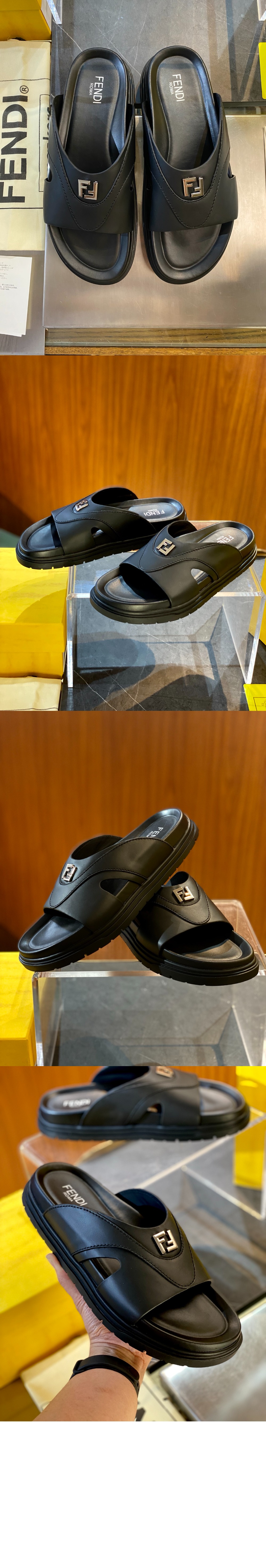 미러급레플리카사이트 | 명품레플리카 전문 쇼핑몰  | A퀄리티 - 스퀘어드 FF 레더 슬리퍼 7X1673 &gt; 펜디