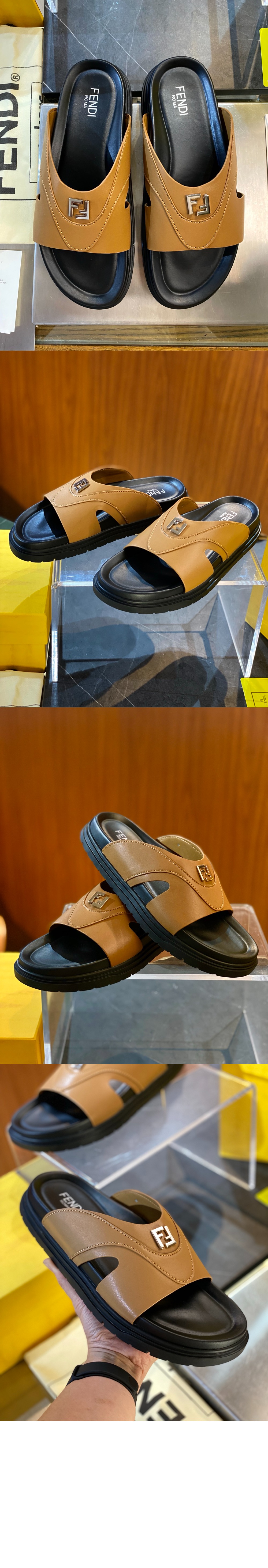 미러급레플리카사이트 | 명품레플리카 전문 쇼핑몰  | A퀄리티 - 스퀘어드 FF 레더 슬리퍼 7X1673 &gt; 펜디