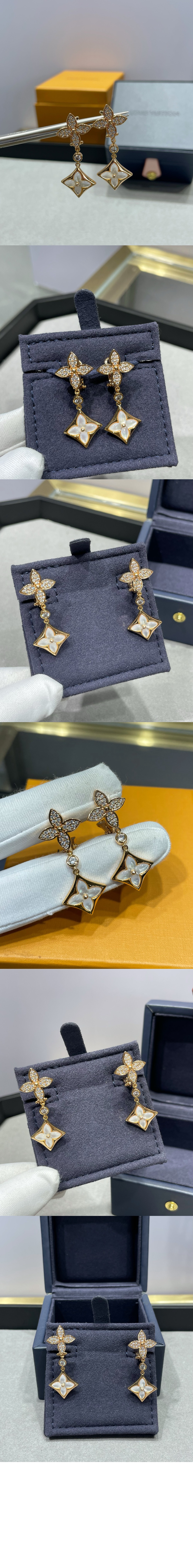 미러급레플리카사이트 | 명품레플리카 전문 쇼핑몰  | A퀄리티 - 컬러 블라썸 더블 스타 롱 귀걸이 Q06489 &gt; 루이비통