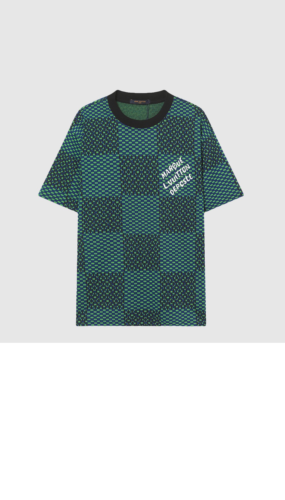 미러급레플리카사이트 | 명품레플리카 전문 쇼핑몰  | A퀄리티 - 자카드 다미에 쇼트 슬리브드 코튼 크루넥 &gt; 루이비통