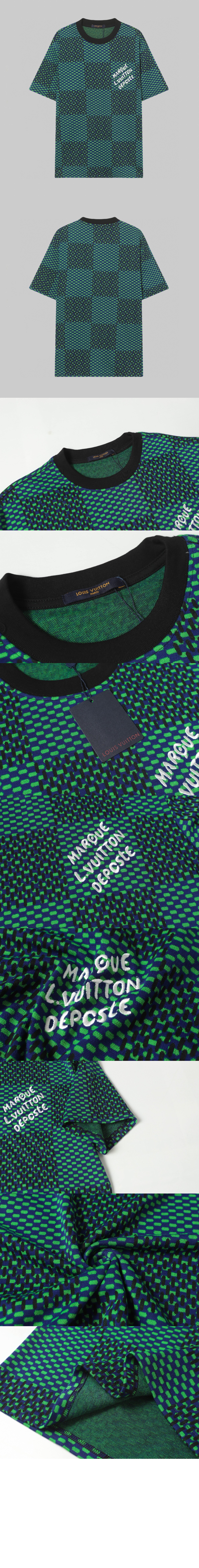미러급레플리카사이트 | 명품레플리카 전문 쇼핑몰  | A퀄리티 - 자카드 다미에 쇼트 슬리브드 코튼 크루넥 &gt; 루이비통