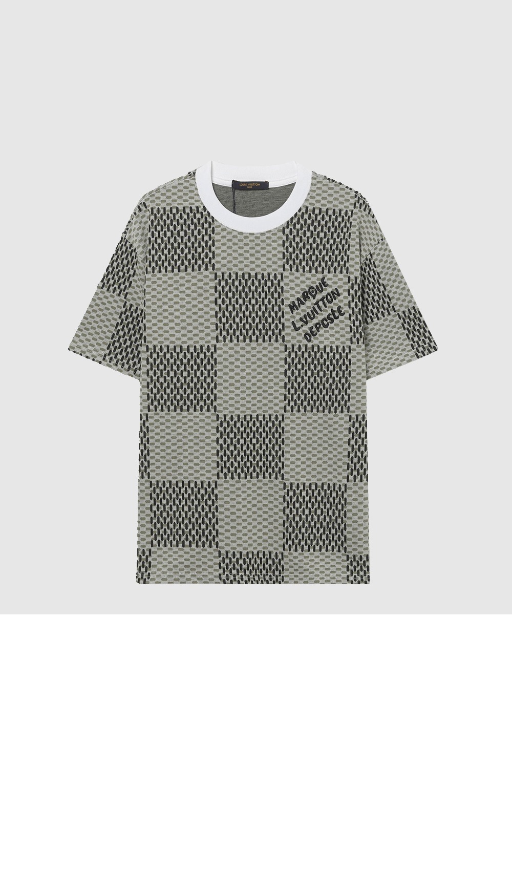 미러급레플리카사이트 | 명품레플리카 전문 쇼핑몰  | A퀄리티 - 자카드 다미에 쇼트 슬리브드 코튼 크루넥 &gt; 루이비통