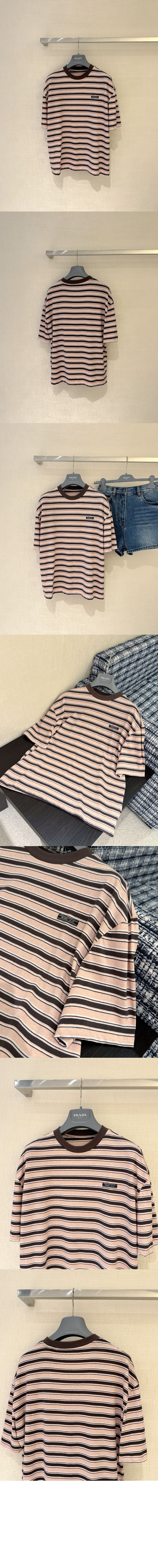 미러급레플리카사이트 | 명품레플리카 전문 쇼핑몰  | A퀄리티 - 스트라이프 리슬 코튼 티셔츠 &gt; 프라다