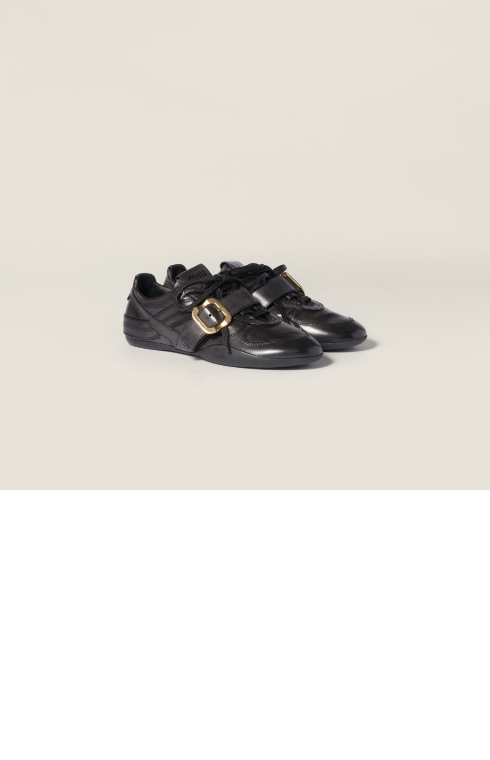 미러급레플리카사이트 | 명품레플리카 전문 쇼핑몰  | A퀄리티 - 버클 장식 가죽 스니커즈 5E549E &gt; 미우미우