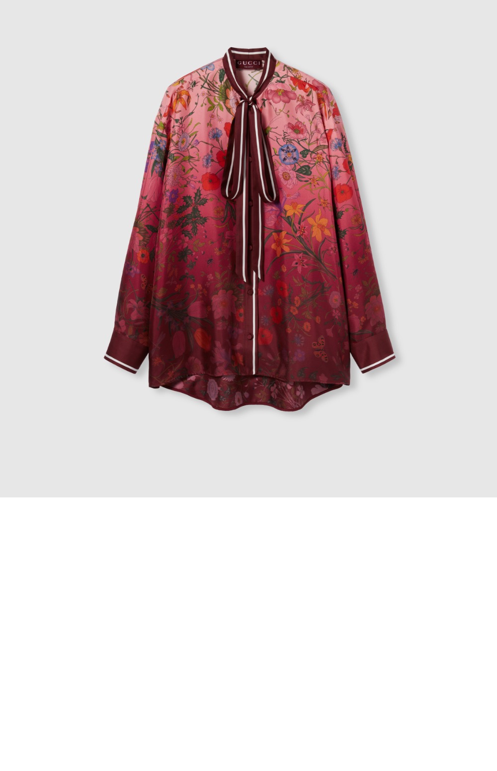 미러급레플리카사이트 | 명품레플리카 전문 쇼핑몰  | A퀄리티 - 목 리본 프린트 실크 셔츠 &gt; 구찌