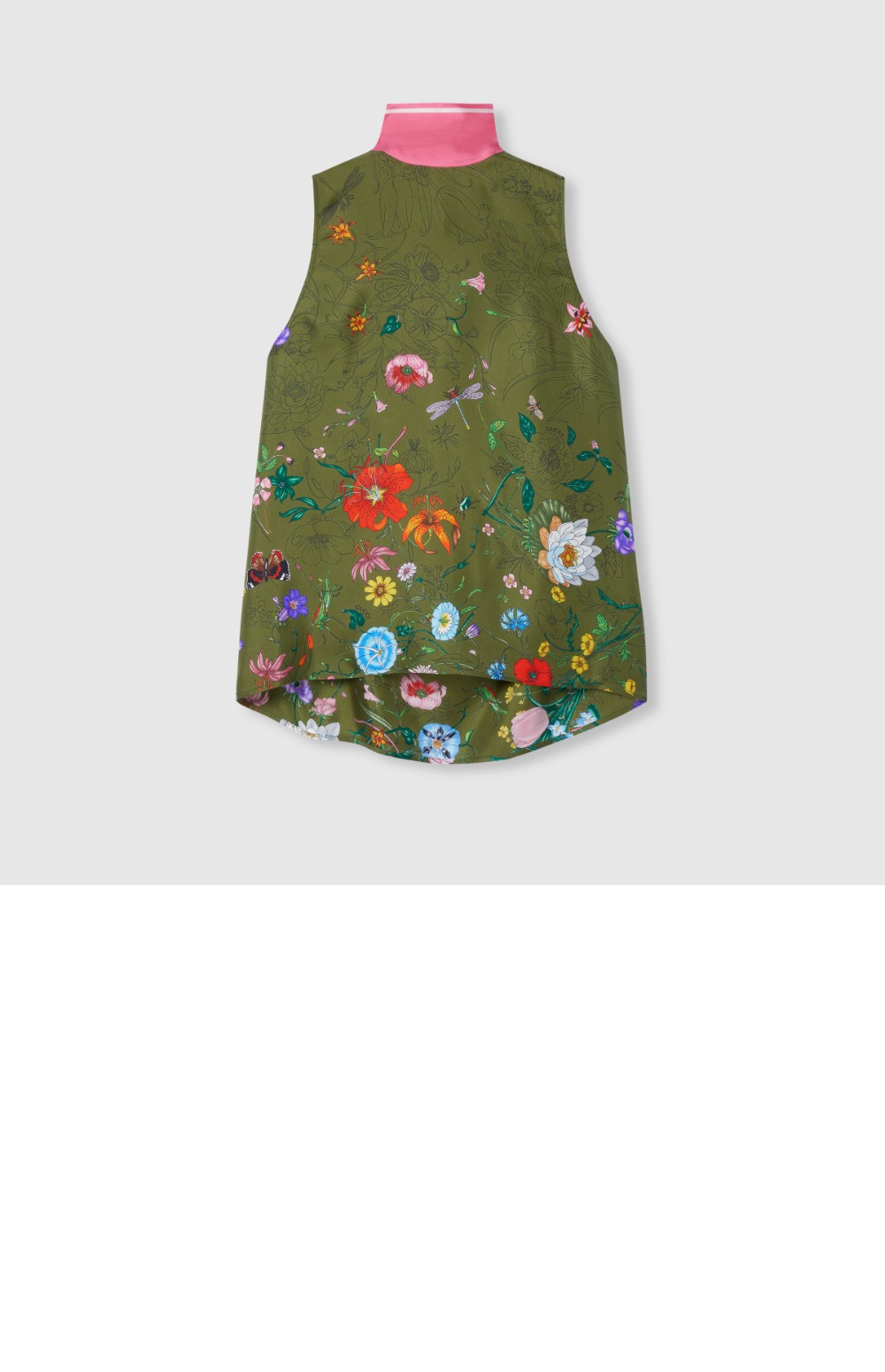 미러급레플리카사이트 | 명품레플리카 전문 쇼핑몰  | A퀄리티 - 프린트 민소매 실크 탑 &gt; 구찌