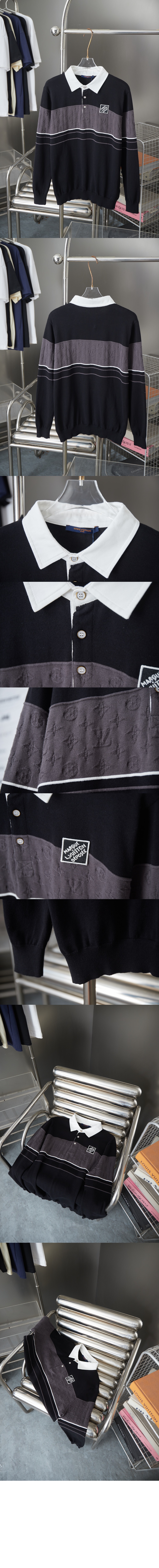 미러급레플리카사이트 | 명품레플리카 전문 쇼핑몰  | A퀄리티 - 모노그램 자카드 롱 슬리브드 폴로 셔츠 > 루이비통