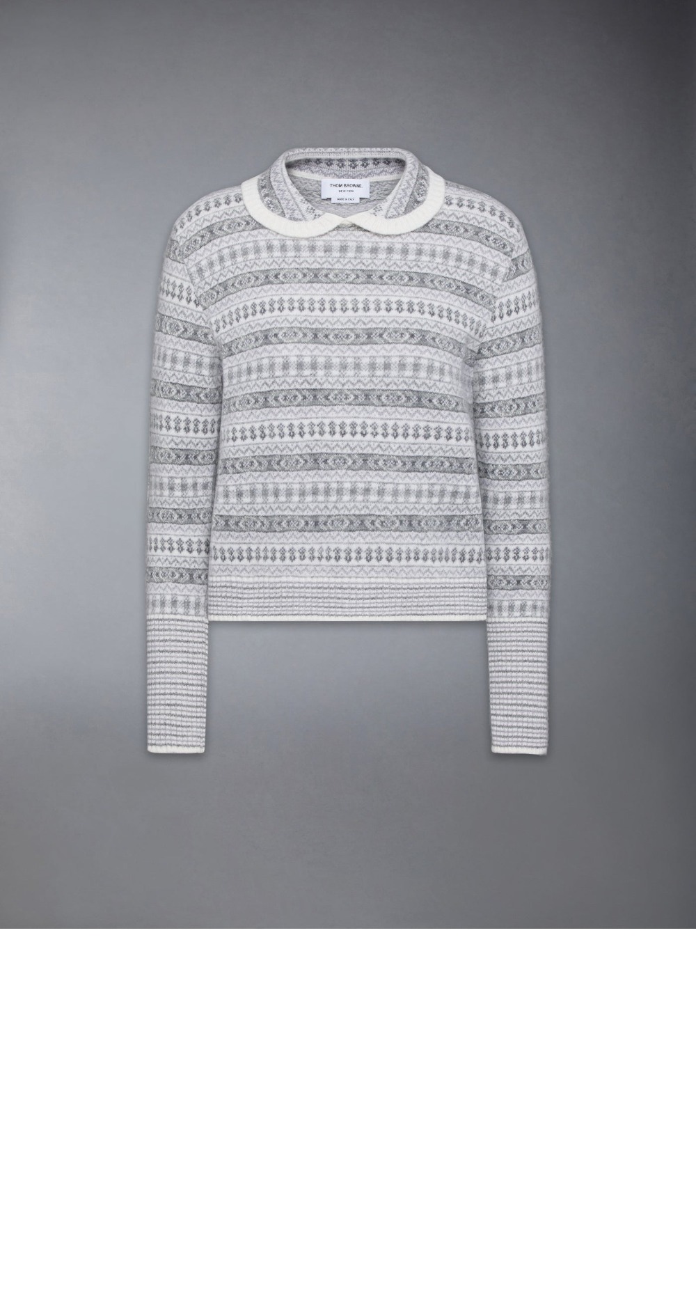 미러급레플리카사이트 | 명품레플리카 전문 쇼핑몰  | A퀄리티 - 울 플란넬 모헤어 자카드 피터팬 칼라 풀오버 > 톰브라운