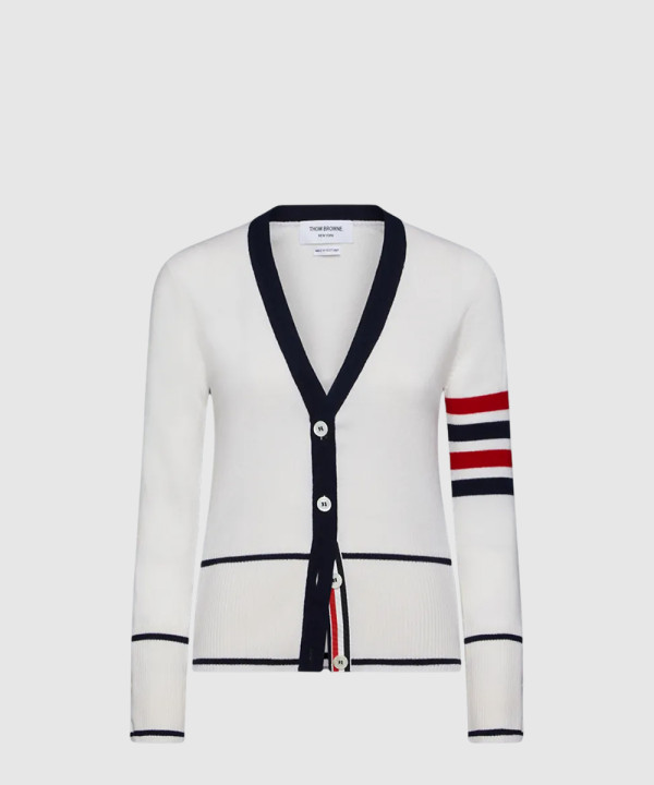 클래식 캐시미어 사선 브이넥 가디건