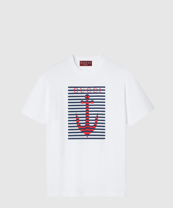 프린트 코튼 저지 티셔츠