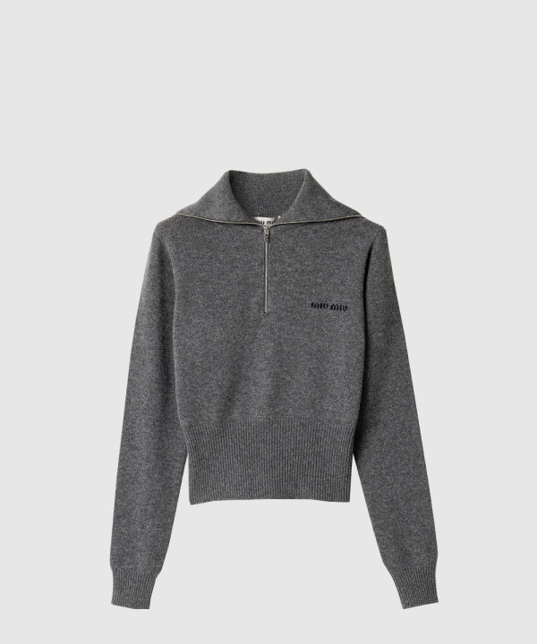 캐시미어 하프 지퍼 스웨터