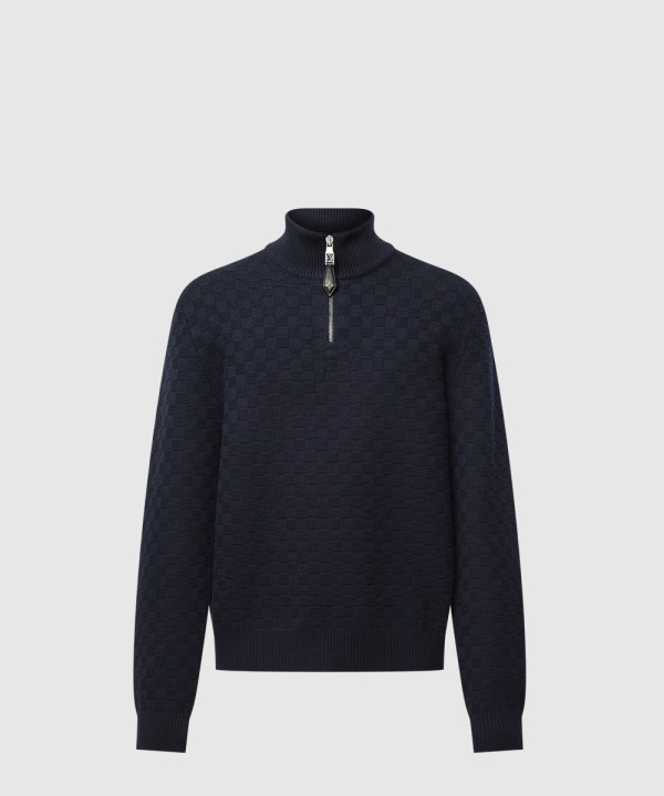 캐시미어 울 블렌드 하프 집 풀오버